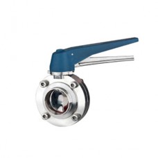 Aomite Stainless Steel Sanitary Butt Welded Butterfly Valve