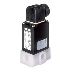Burkert 0124 direct-acting 2/2 and 3/2-way pivoted armature solenoid valve