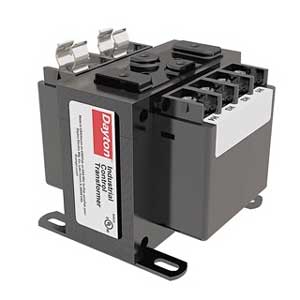 Dayton Control Transformer, 75VA VA Rating, 208/277VAC Input Voltage, 120VAC Output Voltage, #31EH12