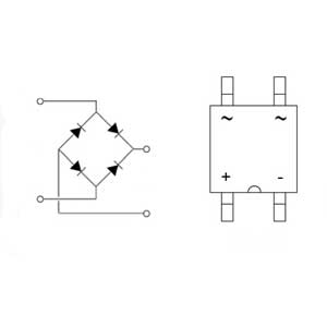 Fairchild MDB6S/MDB10S 1 A MicroDIP Single-Phase Bridge Rectifier